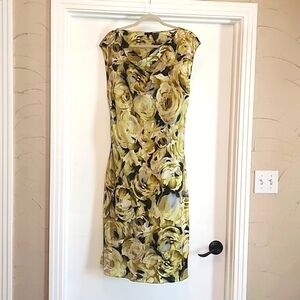 Talbots Black Label Green (silk?) Dress 16